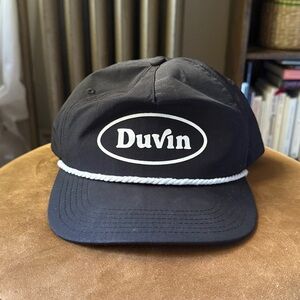 DuVin Black Cap with White Rope Detail